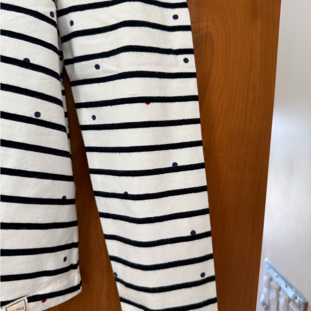 Fat Face NWT Navy blue and White cotton Breton with blue & red polka dots - Picture 3 of 6